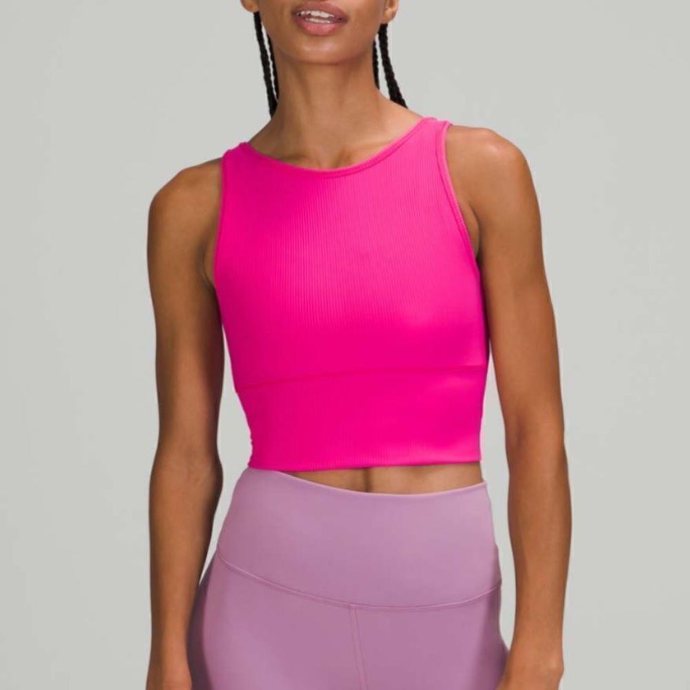 Lululemon Power Pivot Tank Top *Rib Color Sonic Pink Size 2
